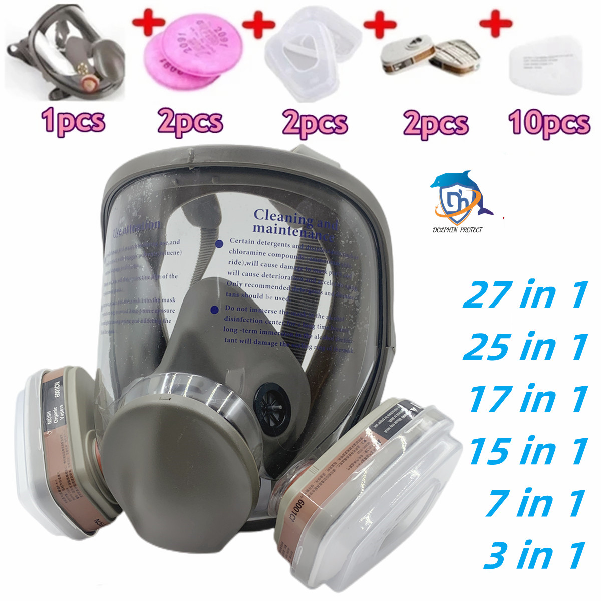 フルフェイススプレー保護マスク、工業用防毒マスクマスク、新型 - Dust Mask Construction のレビューと価格