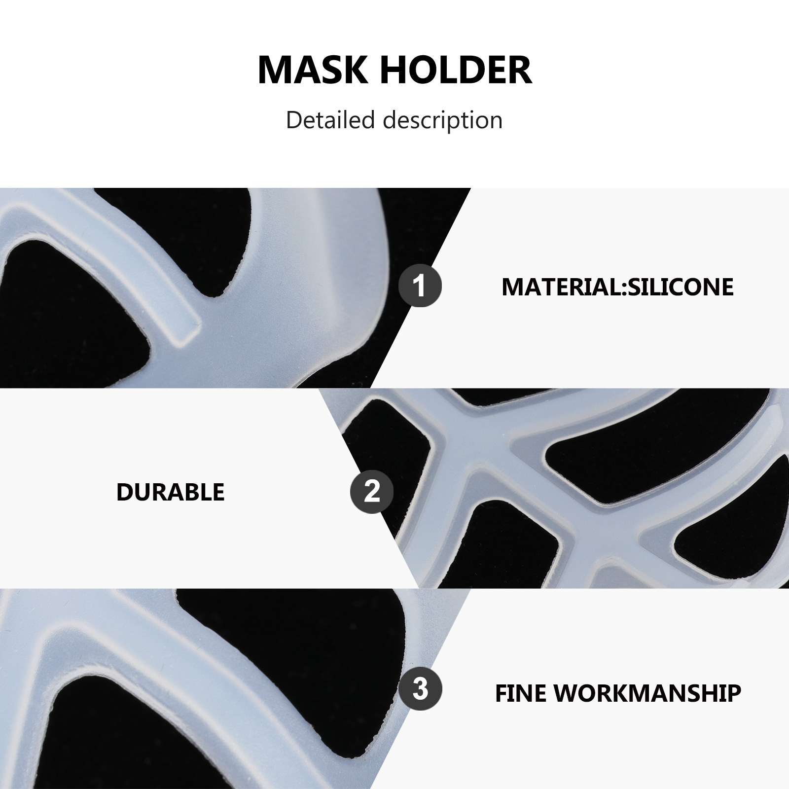 5個入り マスク用シリコン製内側サポート、通気性のある3Dホ - Silicone Mask Bracket のレビューと価格