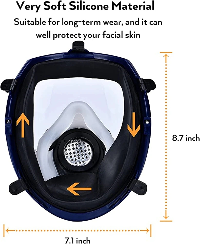 化学ガスマスク 6800 防塵マスク防曇フルフェイスマスクフ - Dust Mask Construction のレビューと価格